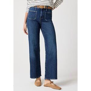 J.Crew Womens Curvy Full-Length Wide Leg High Rise Jeans Size 29 Dark Indigo